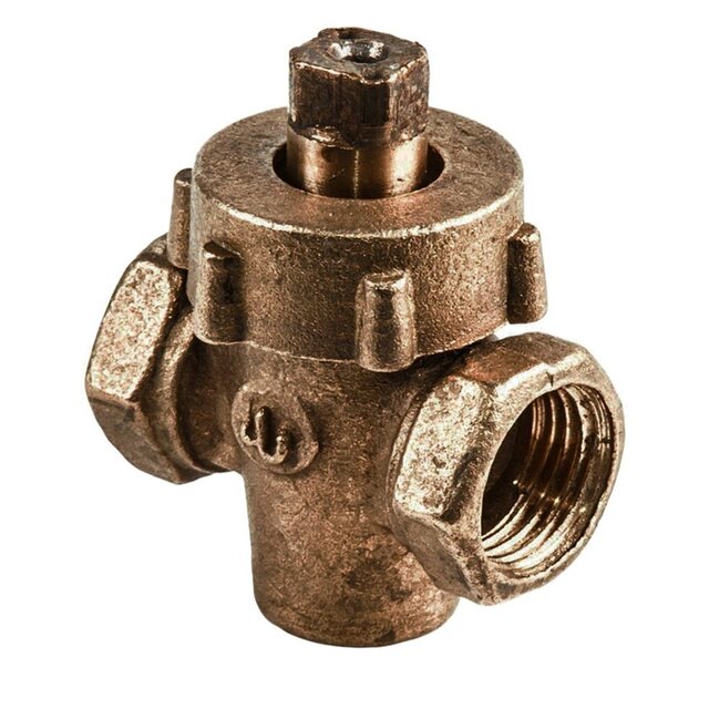 Кран пробковый латунный проходной муфтовый сальниковый 11б6бк ДУ 15 РУ 10