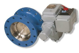 Затвор дисковый поворотный чугунный запорный фланцевый симметричный с пневмоприводом с уплотнением Viton с чугунным диском Поток ДУ 50 РУ 10 ТУ 3700-001-11431252-2013