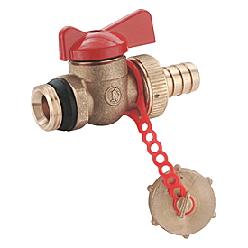 Кран шаровой латунный НР-штуцер проходной двухходовой неполнопроходной сливной с бабочкой Giacomini R608D ДУ 15