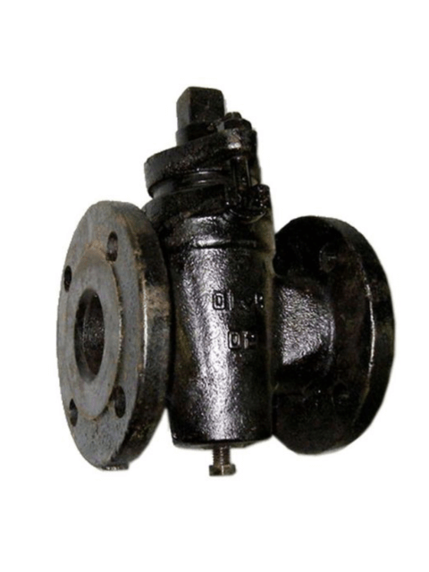 Кран пробковый чугунный трехходовой фланцевый сальниковый 11ч8бк ДУ 150 РУ 6
