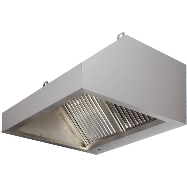Зонт вытяжной вентиляционный нержавеющий пристенный встраиваемый тип 1 ЗВН AISI 304 350х700 мм