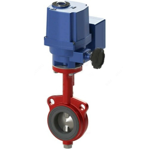 Затвор дисковый поворотный чугунный запорный межфланцевый симметричный с электроприводом с уплотнением EPDM с чугунным диском Dendor 017W GGG40 ДУ 1200 РУ 16