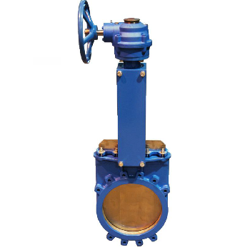 Задвижка шиберная чугунная Tecofi VGB4401 Ду700 Ру10 межфланцевая с редуктором