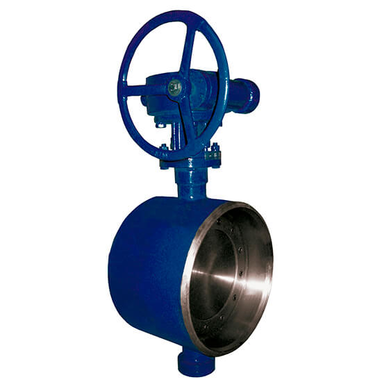 Затвор дисковый поворотный стальной запорно-регулирующий под приварку трехэксцентриковый с редуктором с уплотнением металл по металлу со стальным диском PALUR-ZD WCB ДУ 50 РУ 6 ТУ 3741-001-37012564-2013