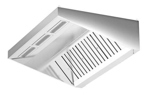 Зонт приточно-вытяжной нержавеющий пристенный МВО-МС-01 580х1000 мм