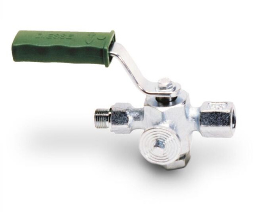 Кран цилиндрический стальной трехходовой резьбовой DIESSE DS PM18 ДУ 15 РУ 40