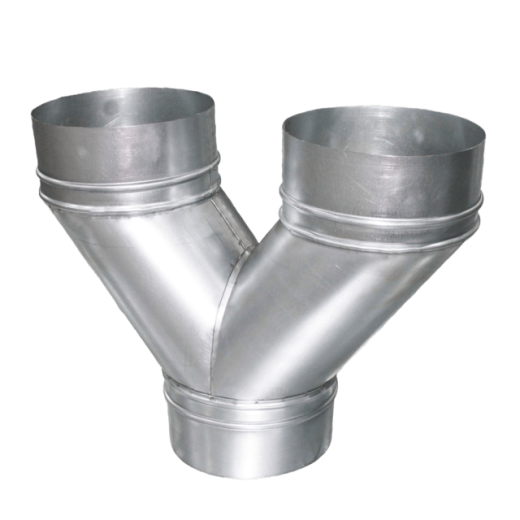 Тройник вентиляционный круглый У-образный оцинкованный 450х200х0,7 мм
