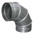 Отвод вентиляционный круглый оцинкованный 90 градусов 280х0,55 мм
